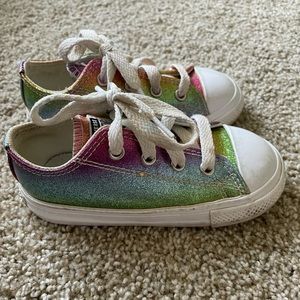 Toddler girls size 7 rainbow sparkle converse
